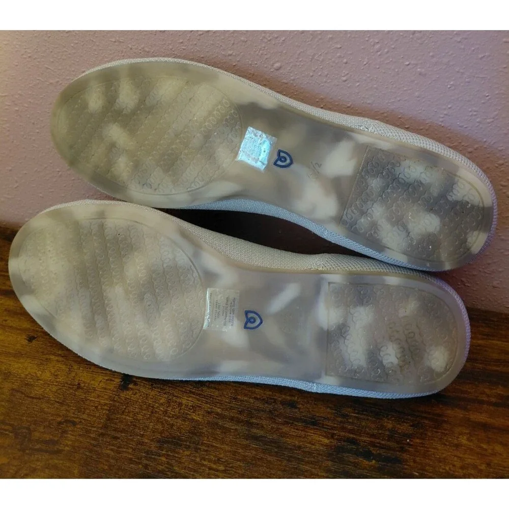 Rothy's Women's The Flat Light Gray Round Toe Ballet Tortoise Shell Sole Sz 6.5